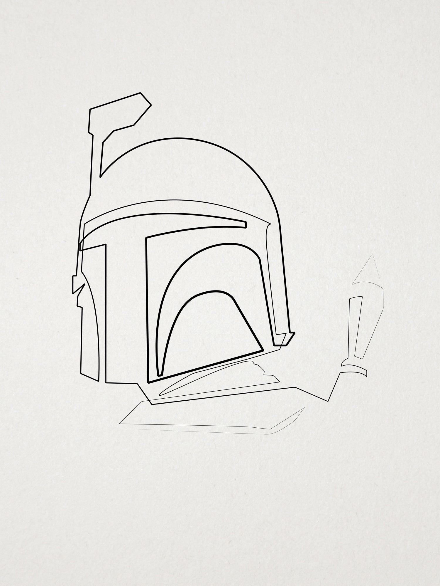 One Line Boba Fett by Christophe Louis on GIANT ART - digital drawing