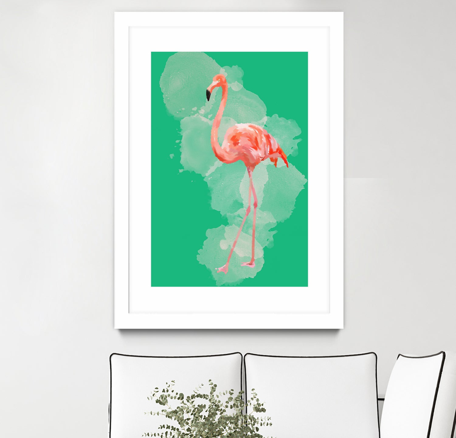 FLAMINGO: THE PINK BEAUTY by Rebecca Allen on GIANT ART - pink digital painting