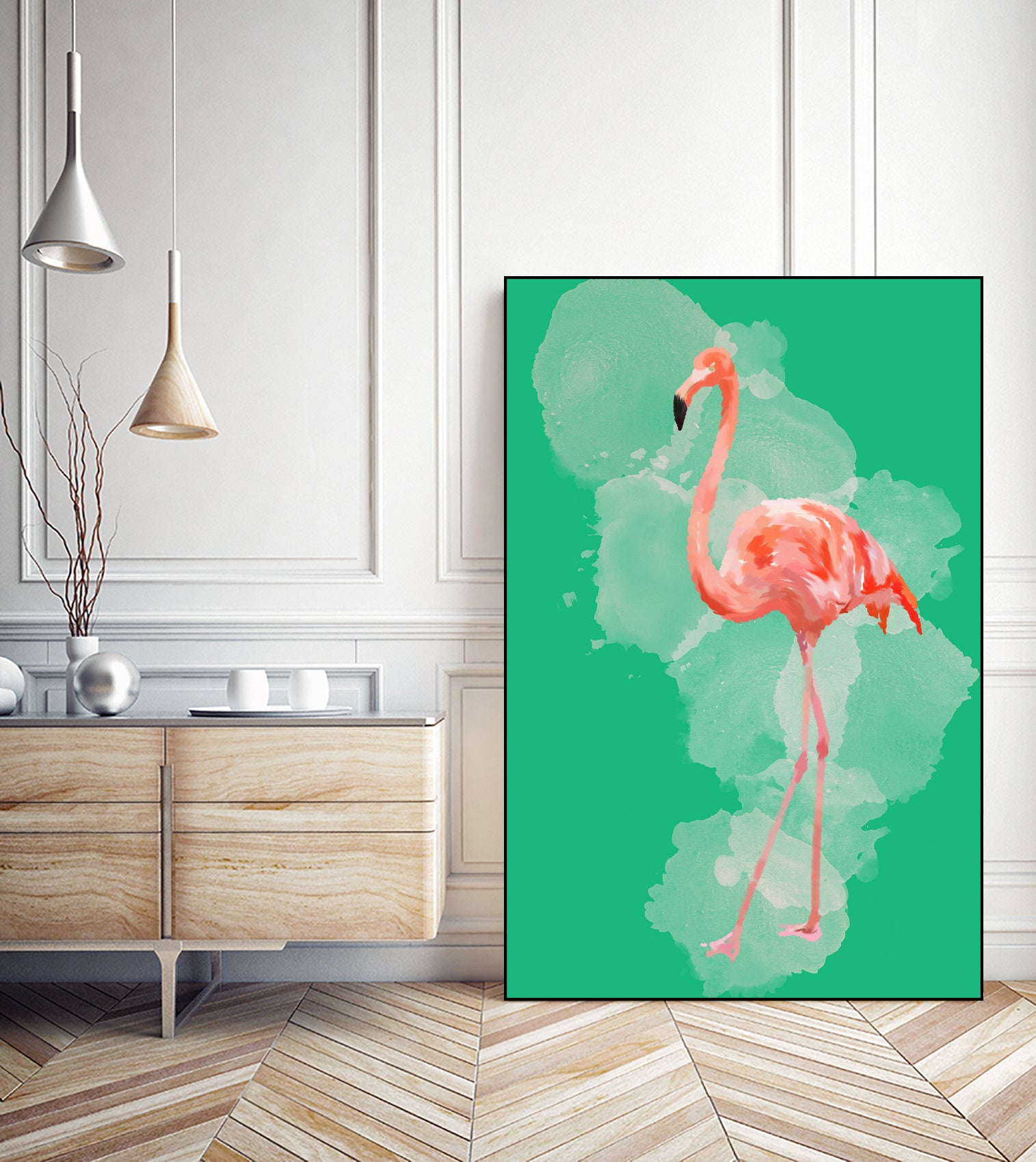 FLAMINGO: THE PINK BEAUTY by Rebecca Allen on GIANT ART - pink digital painting