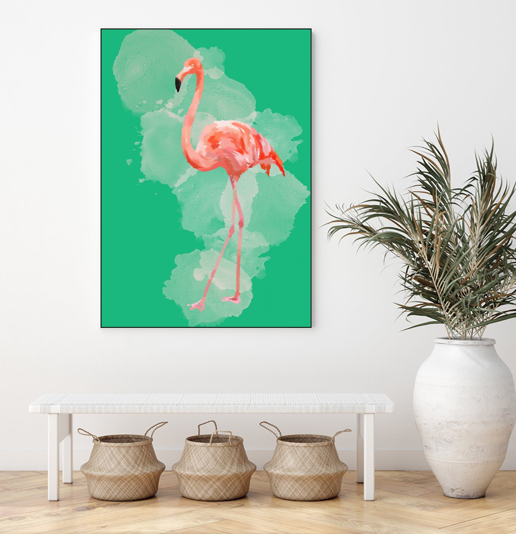 FLAMINGO: THE PINK BEAUTY by Rebecca Allen on GIANT ART - pink digital painting