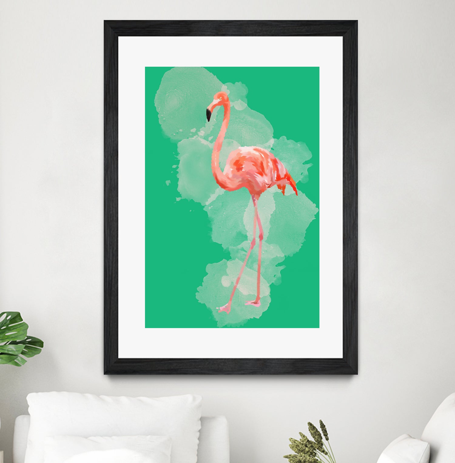 FLAMINGO: THE PINK BEAUTY by Rebecca Allen on GIANT ART - pink digital painting