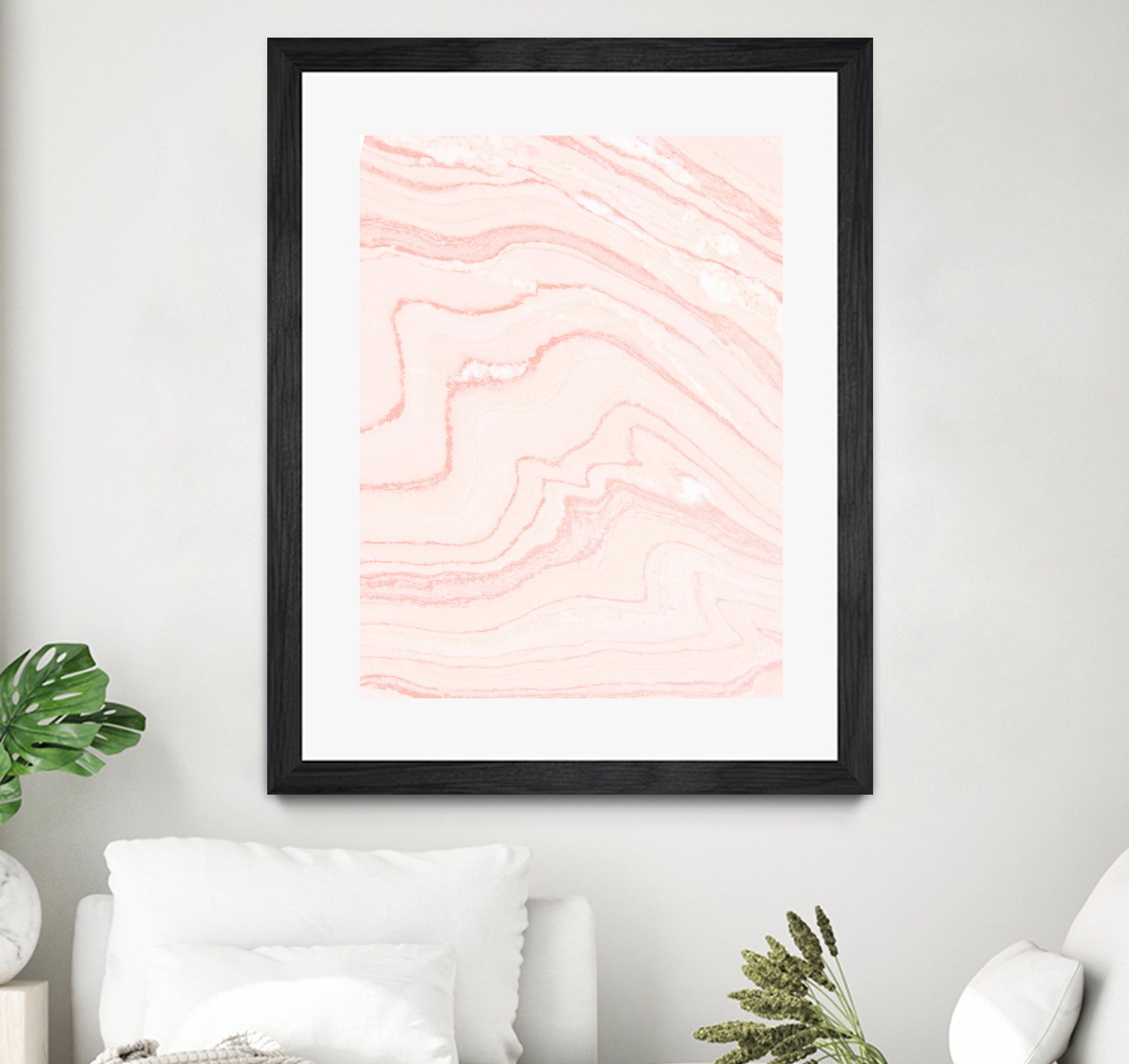 Blush Marble by Rebecca Allen on GIANT ART - pink mixed media