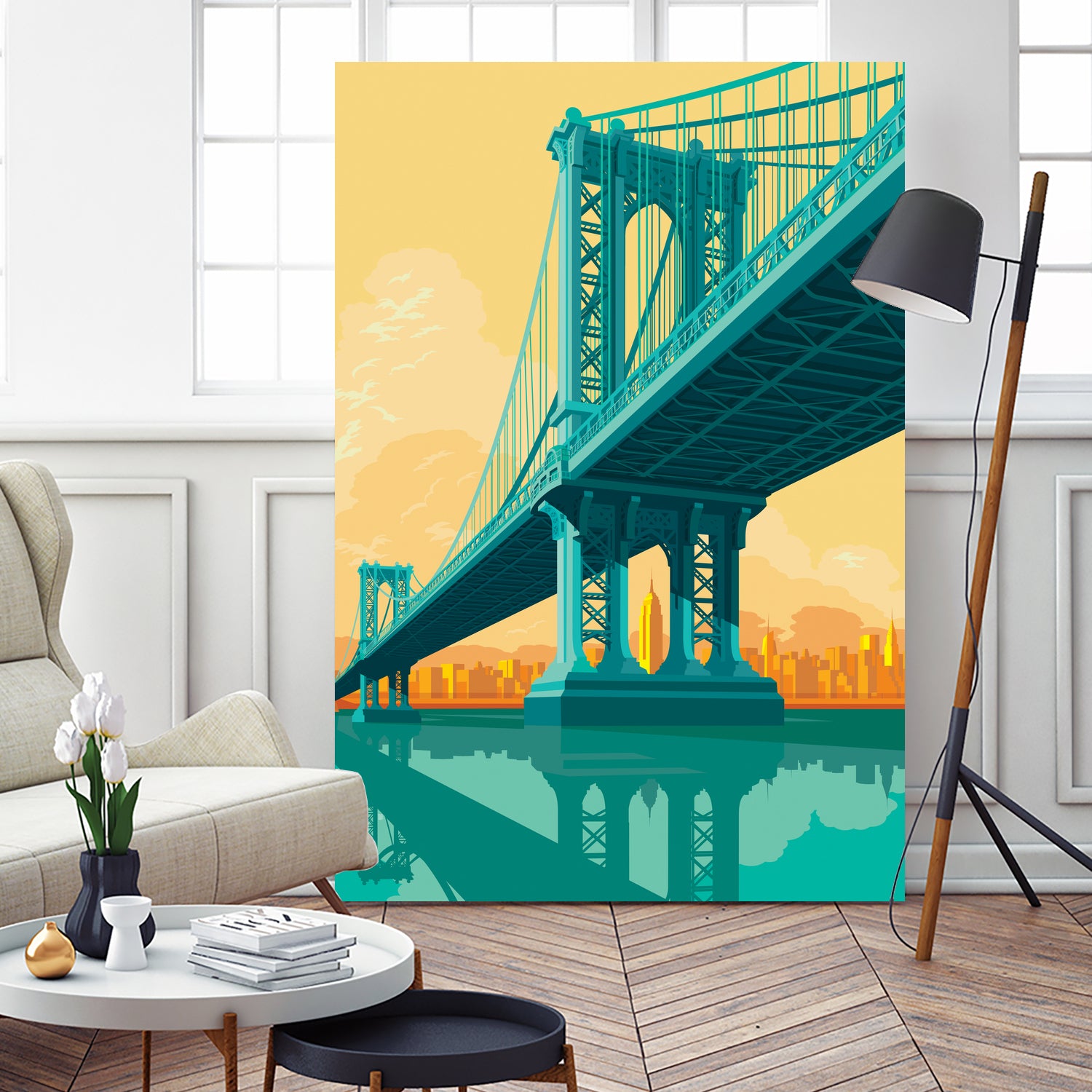 Manhattan Bridge by Remko Heemskerk on GIANT ART - vector illustration