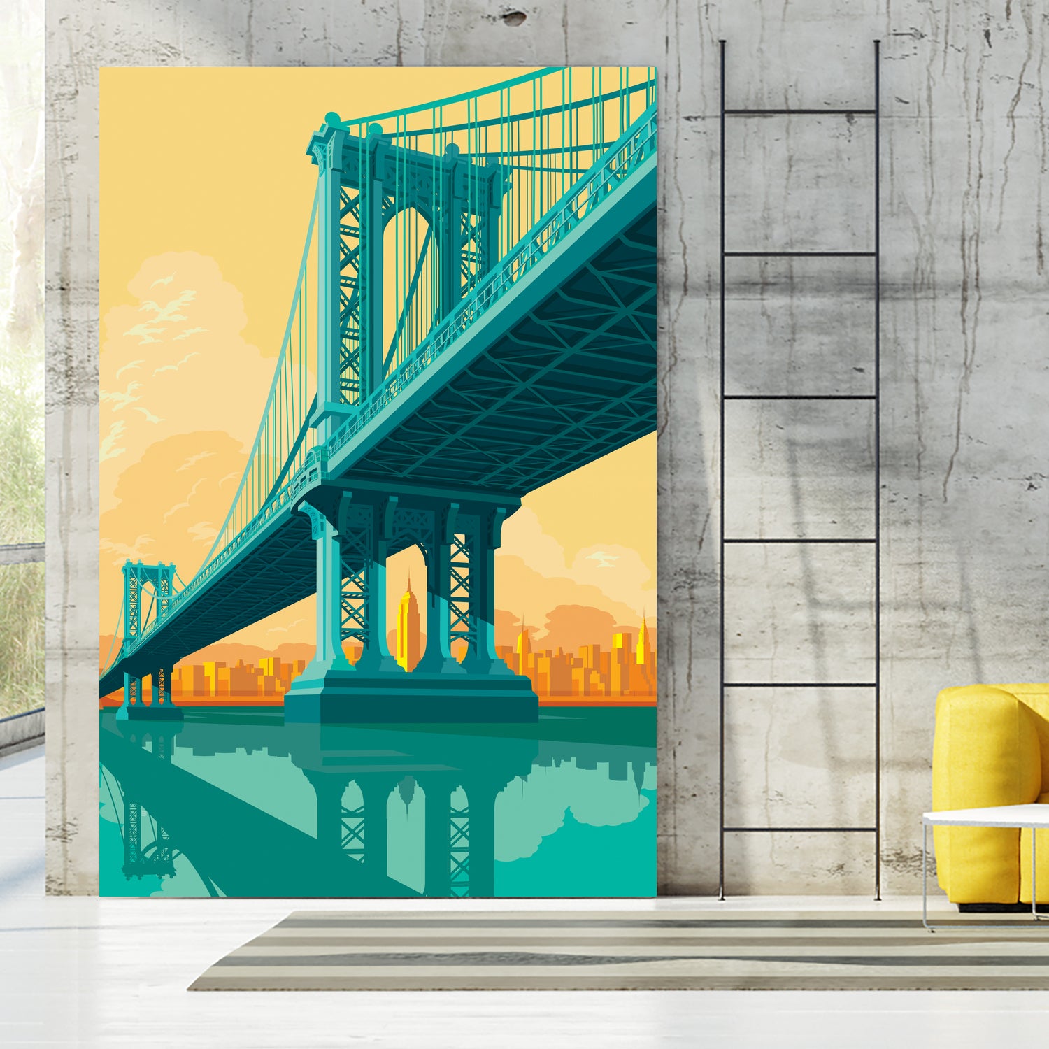 Manhattan Bridge by Remko Heemskerk on GIANT ART - vector illustration