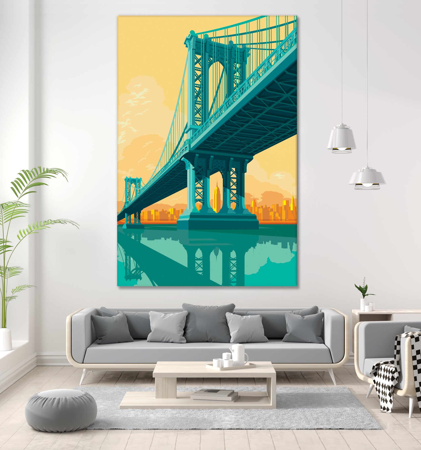 Manhattan Bridge by Remko Heemskerk on GIANT ART - vector illustration