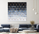 Blue hexagons and diamonds by Elisabeth Fredriksson on GIANT ART - blue digital painting