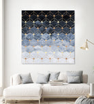 Blue hexagons and diamonds by Elisabeth Fredriksson on GIANT ART - blue digital painting