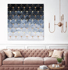 Blue hexagons and diamonds by Elisabeth Fredriksson on GIANT ART - blue digital painting