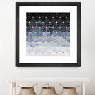 Blue hexagons and diamonds by Elisabeth Fredriksson on GIANT ART - blue digital painting