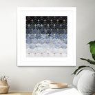 Blue hexagons and diamonds by Elisabeth Fredriksson on GIANT ART - blue digital painting