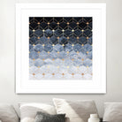 Blue hexagons and diamonds by Elisabeth Fredriksson on GIANT ART - blue digital painting