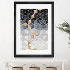 Soft Blue Gradient Cubes by Elisabeth Fredriksson on GIANT ART - blue digital painting