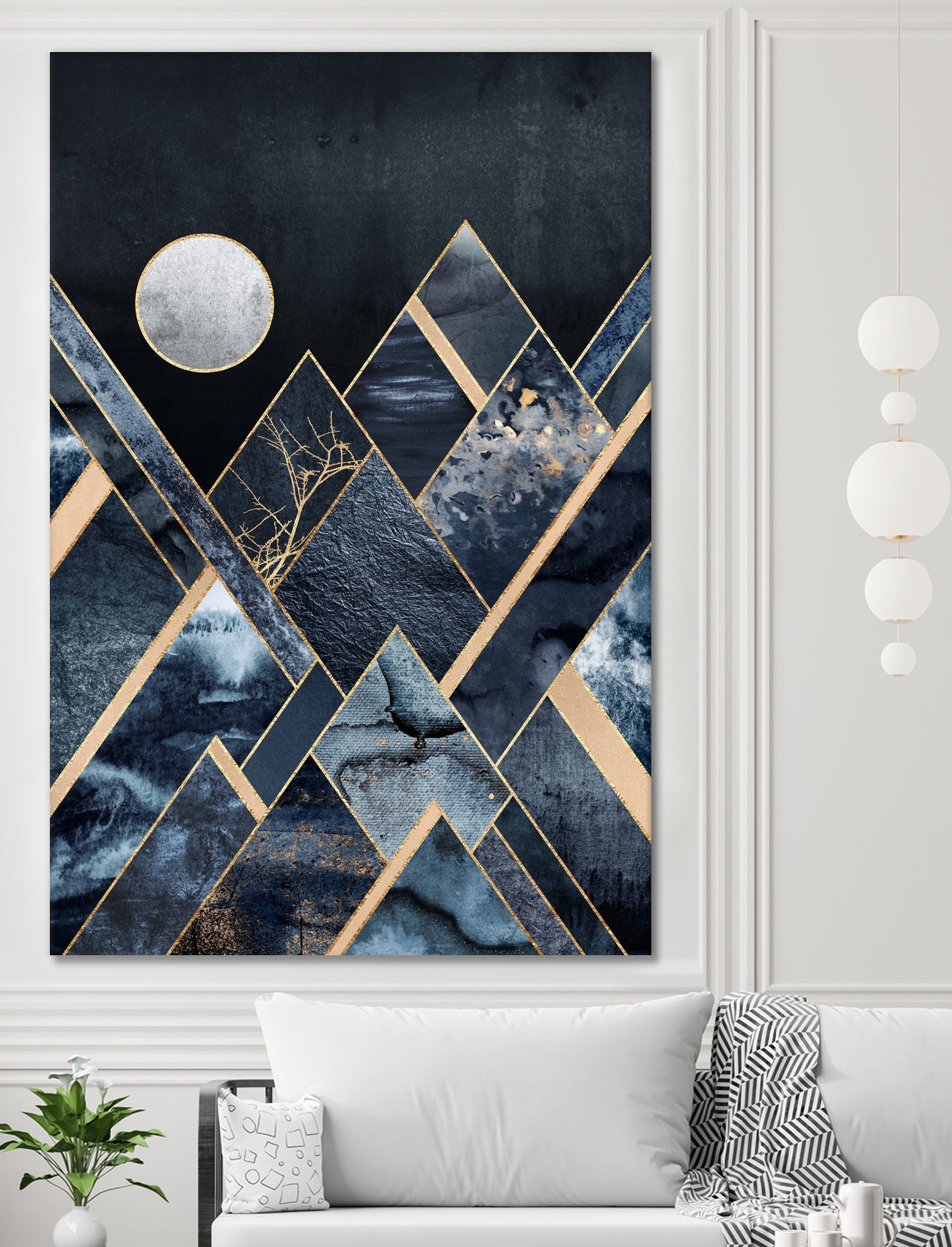 Stormy Mountains by Elisabeth Fredriksson on GIANT ART - blue mixed media