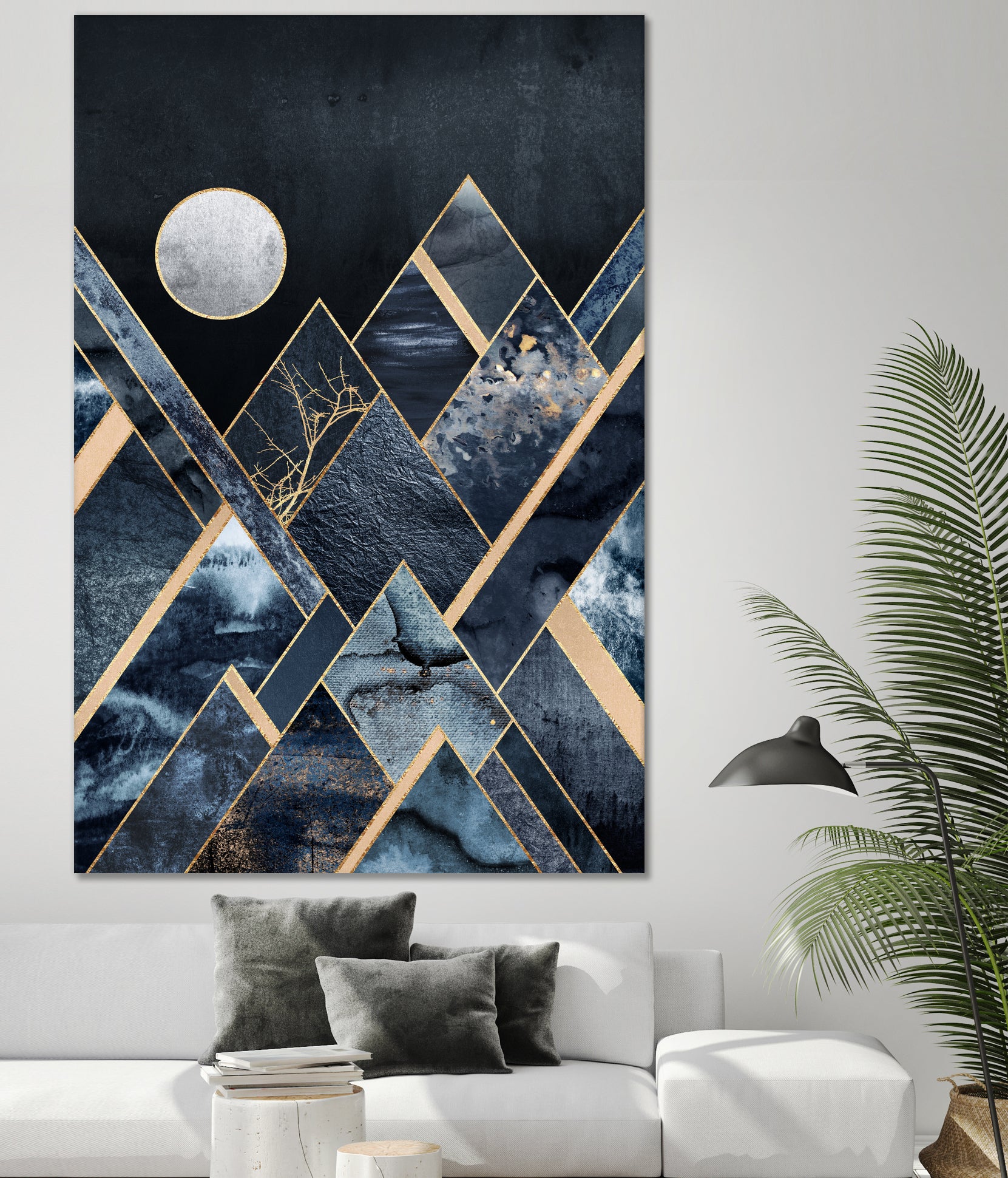 Stormy Mountains by Elisabeth Fredriksson on GIANT ART - blue mixed media