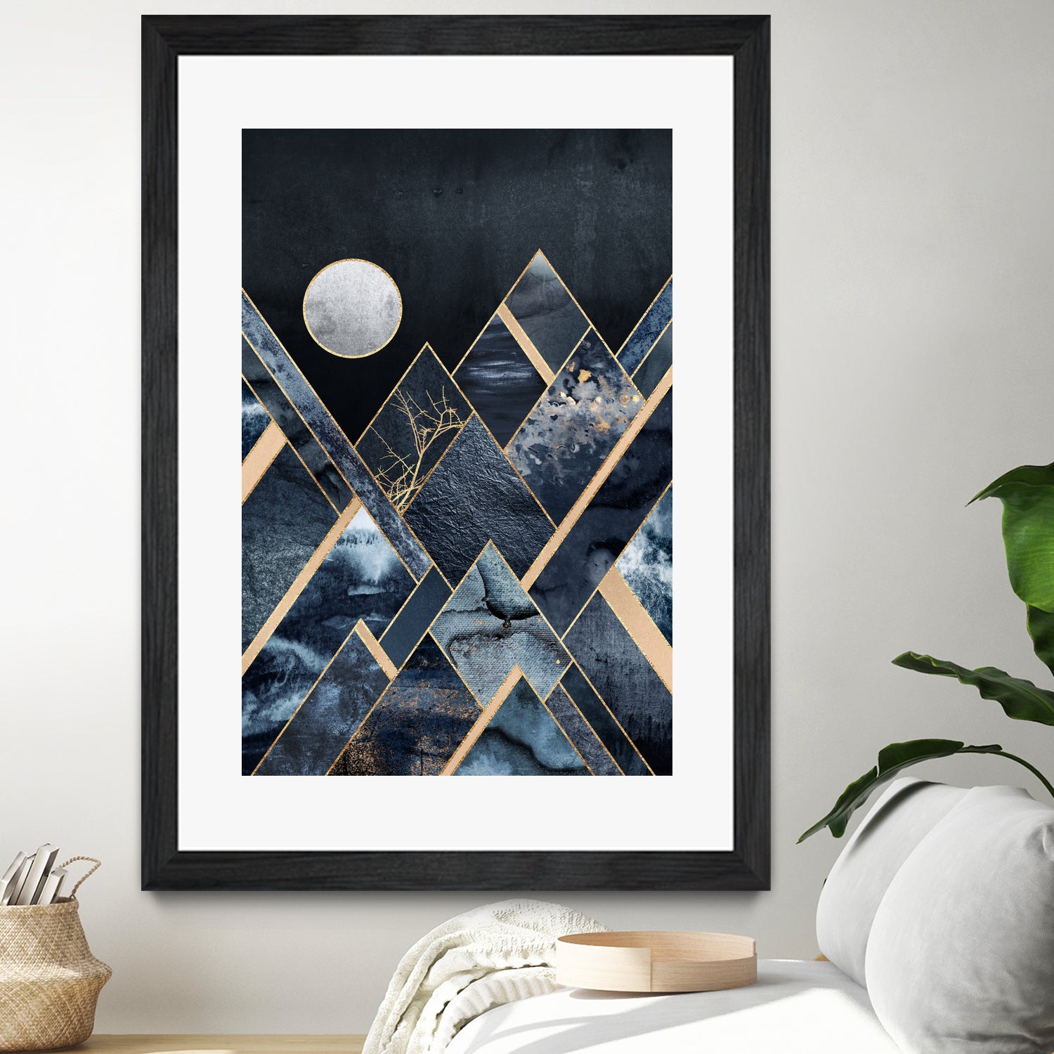 Stormy Mountains by Elisabeth Fredriksson on GIANT ART - blue mixed media