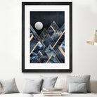 Stormy Mountains by Elisabeth Fredriksson on GIANT ART - blue mixed media