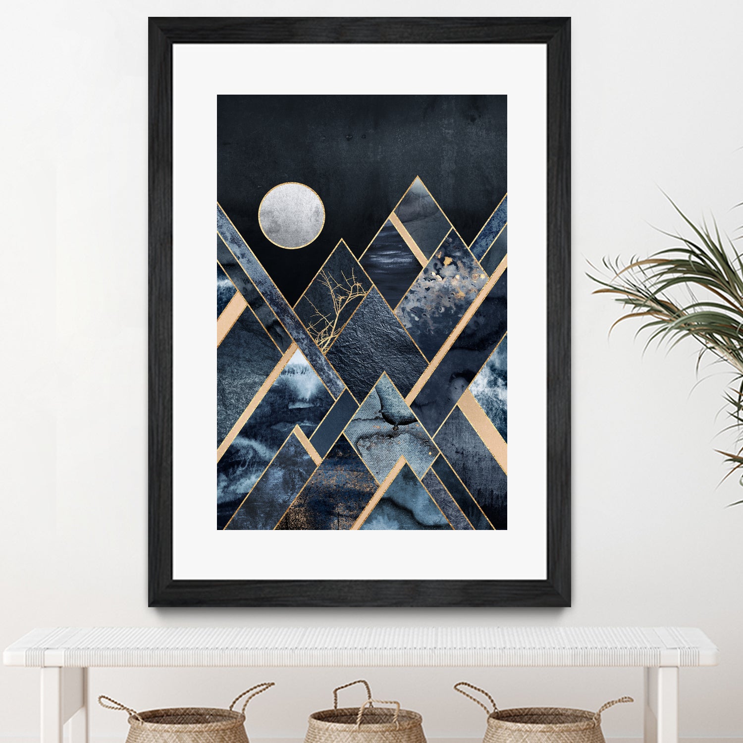 Stormy Mountains by Elisabeth Fredriksson on GIANT ART - blue mixed media