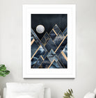 Stormy Mountains by Elisabeth Fredriksson on GIANT ART - blue mixed media