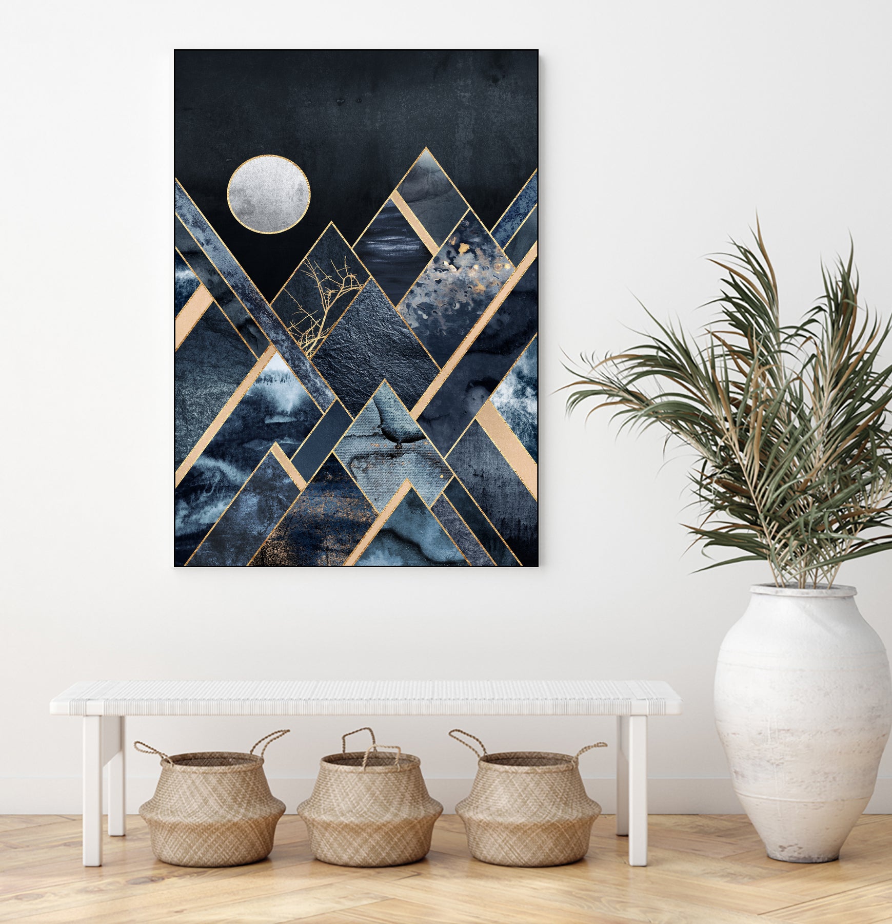 Stormy Mountains by Elisabeth Fredriksson on GIANT ART - blue mixed media