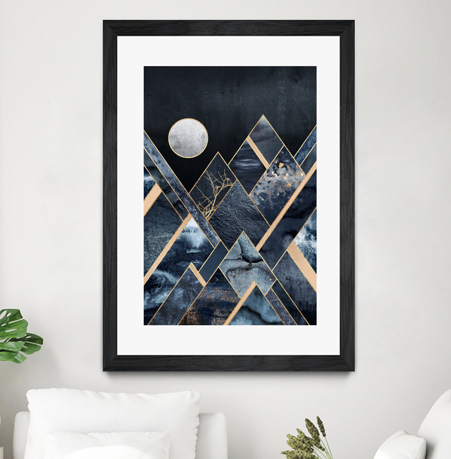 Stormy Mountains by Elisabeth Fredriksson on GIANT ART - blue mixed media