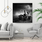 Tea Pot Bird Bath by Sarah DeRemer on GIANT ART - black photo manipulation