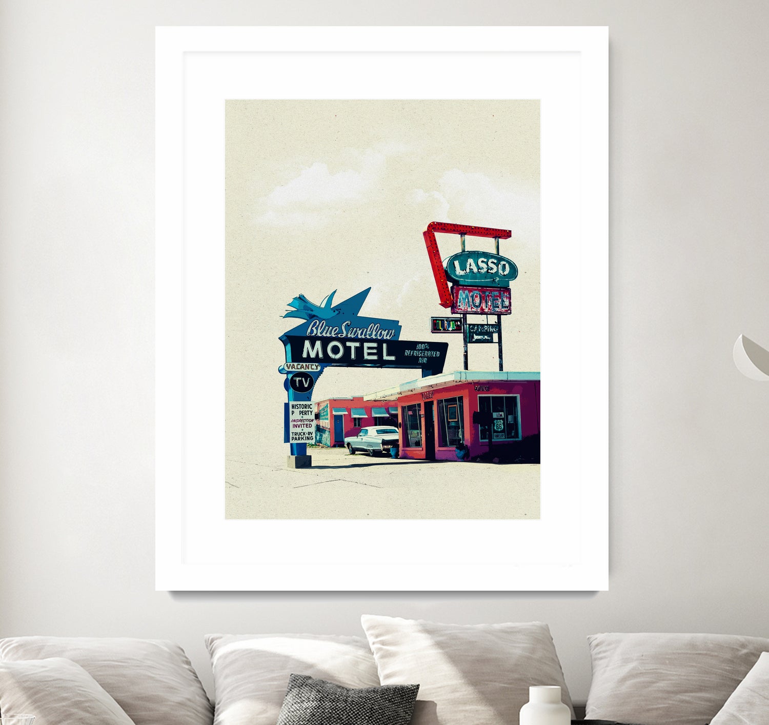 Blue Swallow Motel by Tim Jarosz on GIANT ART - photo illustration