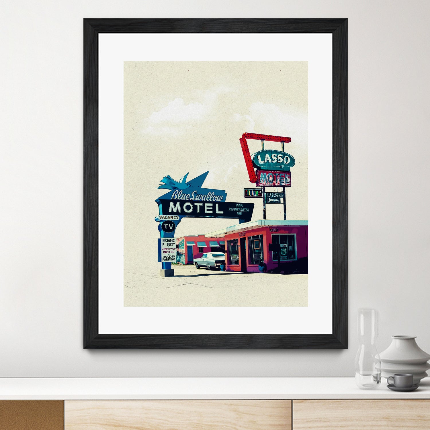 Blue Swallow Motel by Tim Jarosz on GIANT ART - photo illustration