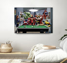 Afterhours: Marvel Superheroes Relax Playing Pool by Dan Avenell on GIANT ART - green digital painting