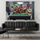 Afterhours: Marvel Superheroes Relax Playing Pool by Dan Avenell on GIANT ART - green digital painting