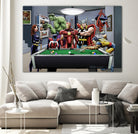 Afterhours: Marvel Superheroes Relax Playing Pool by Dan Avenell on GIANT ART - green digital painting