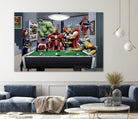 Afterhours: Marvel Superheroes Relax Playing Pool by Dan Avenell on GIANT ART - green digital painting