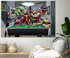 Afterhours: Marvel Superheroes Relax Playing Pool by Dan Avenell on GIANT ART - green digital painting