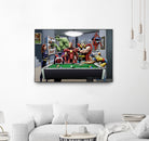 Afterhours: Marvel Superheroes Relax Playing Pool by Dan Avenell on GIANT ART - green digital painting