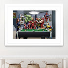 Afterhours: Marvel Superheroes Relax Playing Pool by Dan Avenell on GIANT ART - green digital painting