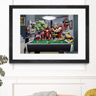 Afterhours: Marvel Superheroes Relax Playing Pool by Dan Avenell on GIANT ART - green digital painting