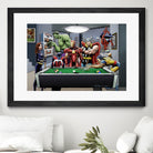 Afterhours: Marvel Superheroes Relax Playing Pool by Dan Avenell on GIANT ART - green digital painting