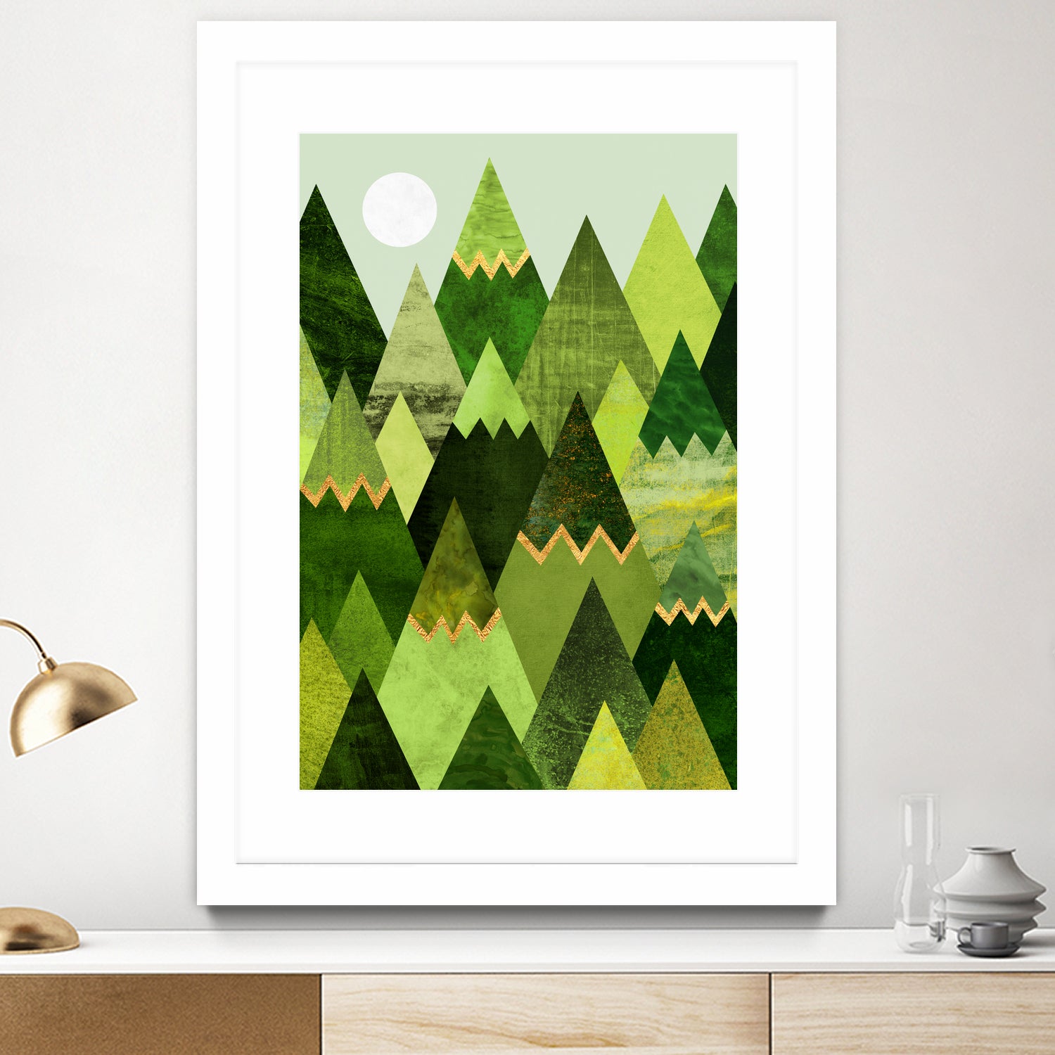 Forest Mountains by Elisabeth Fredriksson on GIANT ART - green mixed media