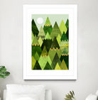 Forest Mountains by Elisabeth Fredriksson on GIANT ART - green mixed media