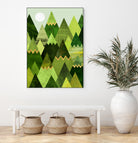 Forest Mountains by Elisabeth Fredriksson on GIANT ART - green mixed media