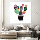 Pretty Cactus by Elisabeth Fredriksson on GIANT ART - blue mixed media