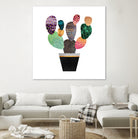 Pretty Cactus by Elisabeth Fredriksson on GIANT ART - blue mixed media