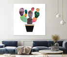 Pretty Cactus by Elisabeth Fredriksson on GIANT ART - blue mixed media