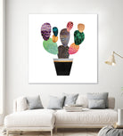 Pretty Cactus by Elisabeth Fredriksson on GIANT ART - blue mixed media