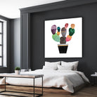 Pretty Cactus by Elisabeth Fredriksson on GIANT ART - blue mixed media