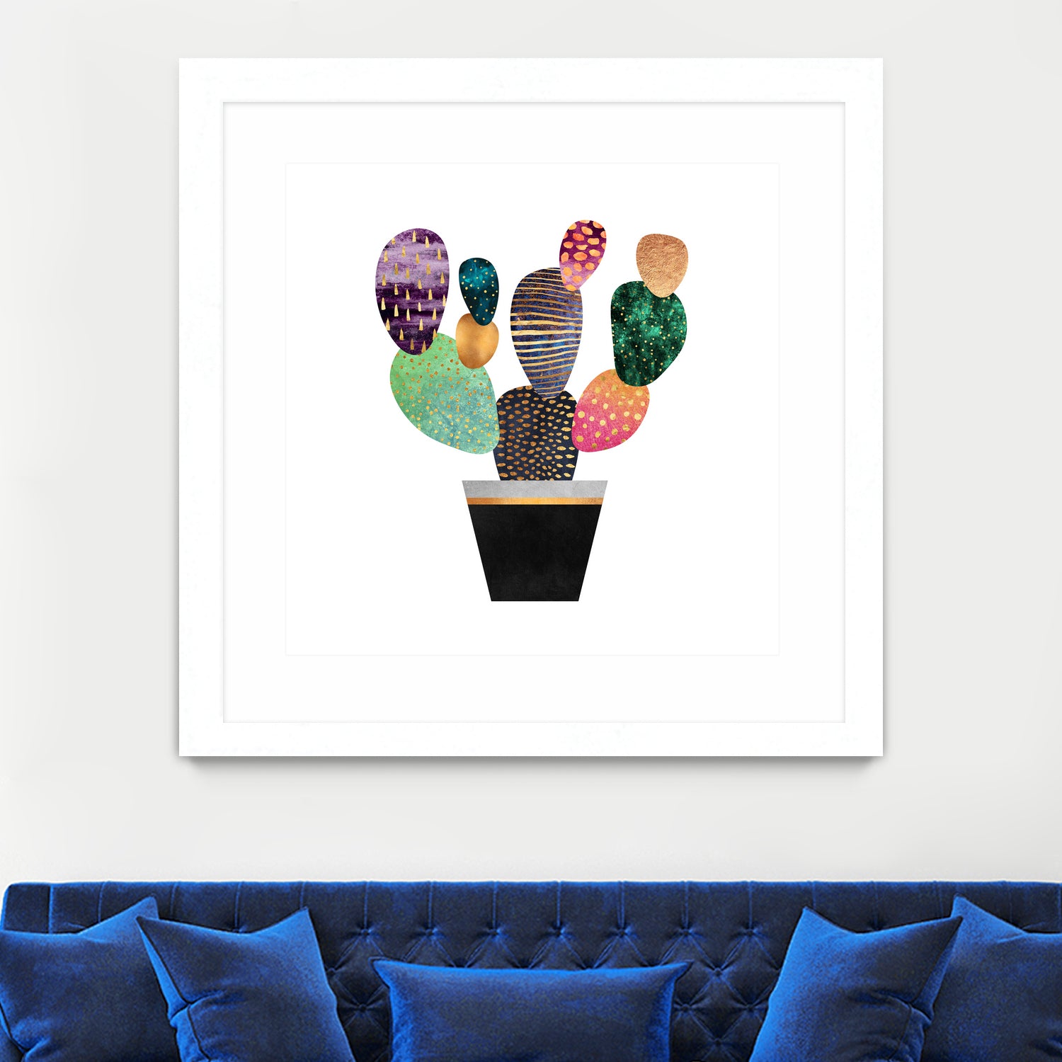 Pretty Cactus by Elisabeth Fredriksson on GIANT ART - blue mixed media