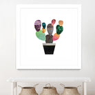 Pretty Cactus by Elisabeth Fredriksson on GIANT ART - blue mixed media