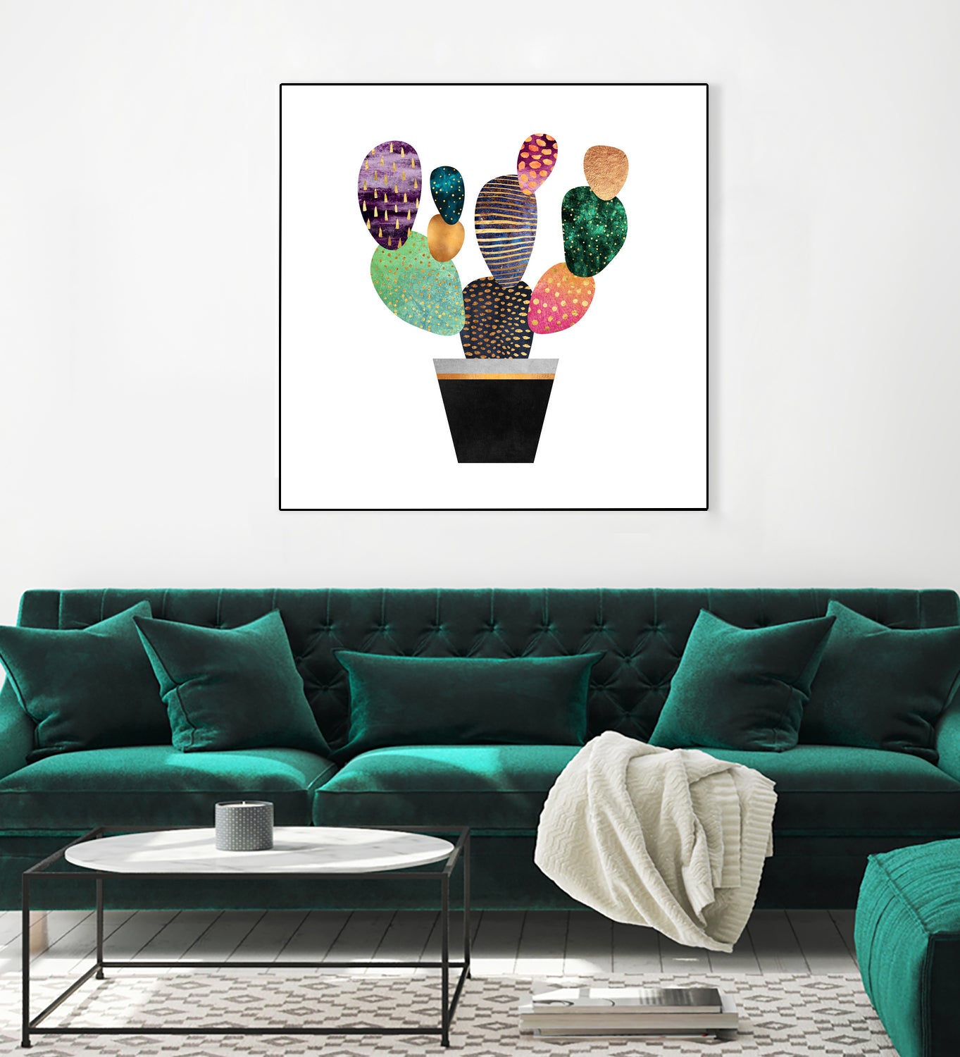 Pretty Cactus by Elisabeth Fredriksson on GIANT ART - blue mixed media