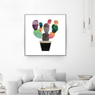 Pretty Cactus by Elisabeth Fredriksson on GIANT ART - blue mixed media