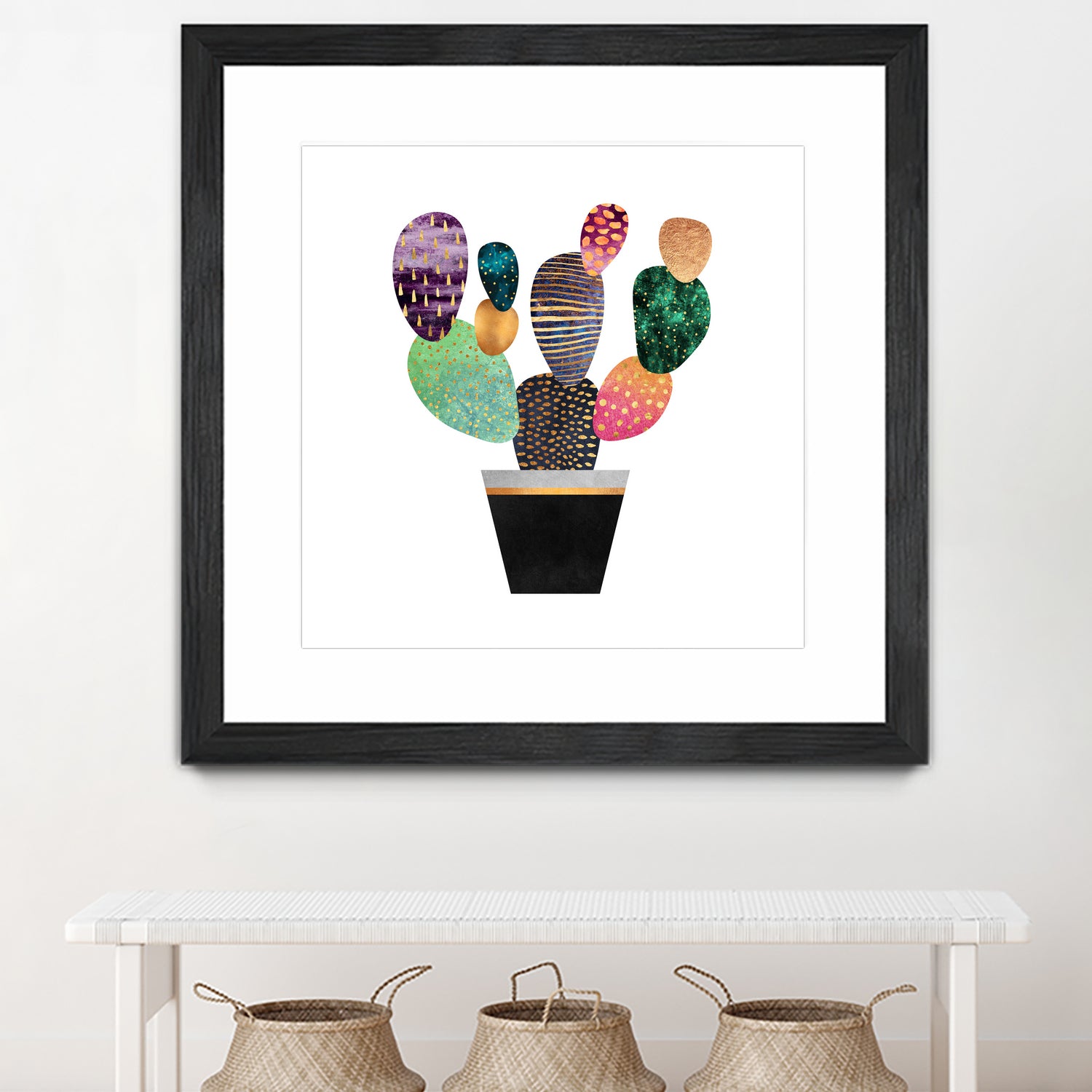 Pretty Cactus by Elisabeth Fredriksson on GIANT ART - blue mixed media