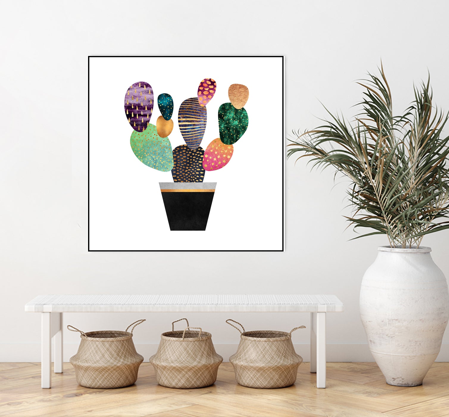 Pretty Cactus by Elisabeth Fredriksson on GIANT ART - blue mixed media